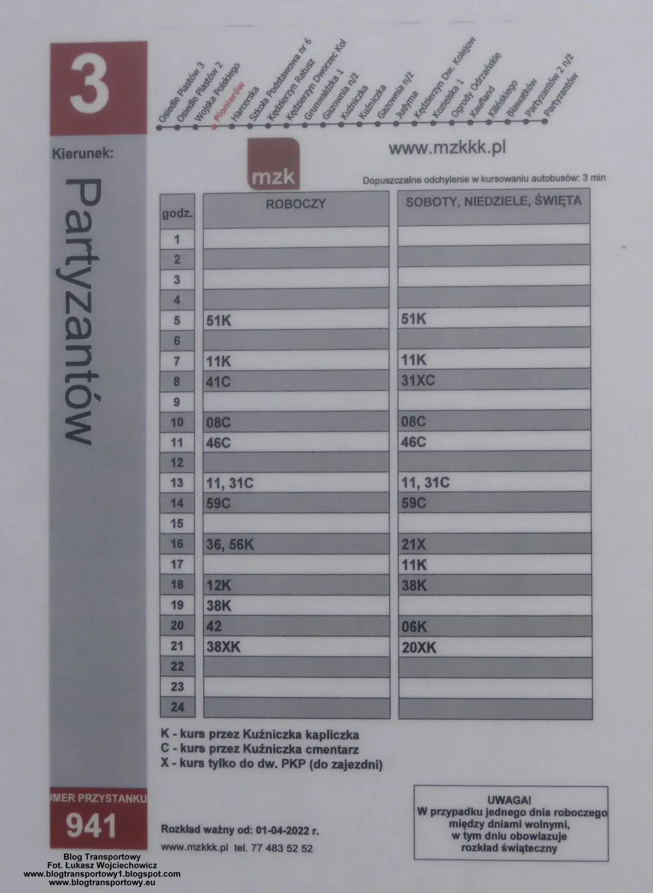 Zdjęcie MZK rozkład jazdy 3 - poznaj godziny i trasy linii 3 w Twoim mieście
